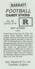 1985-86 Bassett & Co. Football Candy Sticks #44 Roy Aitken Back