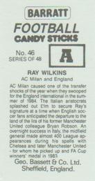 1985-86 Bassett & Co. Football Candy Sticks #46 Ray Wilkins Back