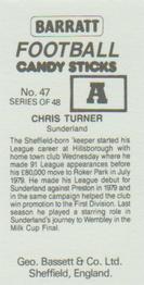 1985-86 Bassett & Co. Football Candy Sticks #47 Chris Turner Back