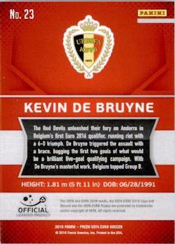 2016 Panini Prizm UEFA Euro #23 Kevin De Bruyne Back