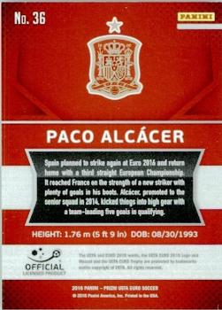 2016 Panini Prizm UEFA Euro #36 Paco Alcacer Back