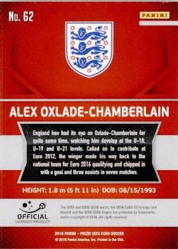 2016 Panini Prizm UEFA Euro #62 Alex Oxlade-Chamberlain Back