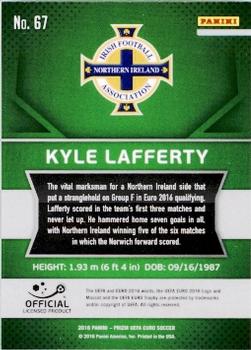 2016 Panini Prizm UEFA Euro #67 Kyle Lafferty Back