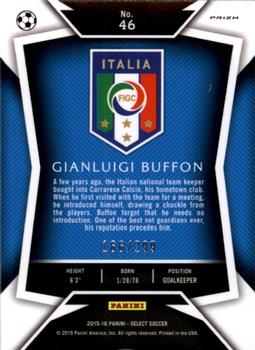 2015-16 Panini Select - Blue Prizm #46 Gianluigi Buffon Back