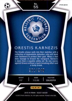 2015-16 Panini Select - Camo Prizm #55 Orestis Karnezis Back