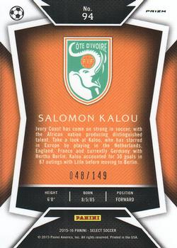 2015-16 Panini Select - Orange Prizm #94 Salomon Kalou Back