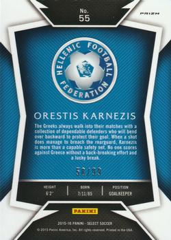 2015-16 Panini Select - Purple Prizm #55 Orestis Karnezis Back