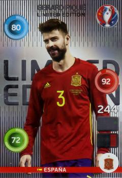 2016 Panini Adrenalyn XL UEFA Euro - Limited Editions #NNO Gerard Pique Front