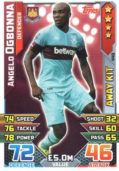 2015-16 Topps Match Attax Premier League - Away Kit #440 Angelo Ogbonna Front