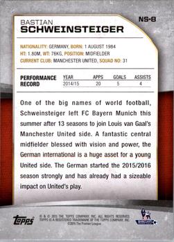 2015 Topps Premier Gold - New Signings Black #NS-8 Bastian Schweinsteiger Back