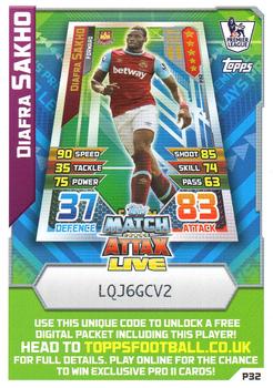 2015-16 Topps Match Attax Premier League - Pro 11 Code Cards #P32 Diafra Sakho Front