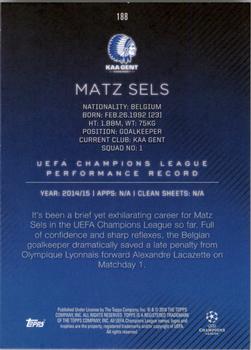 2015-16 Topps UEFA Champions League Showcase - Blue #188 Matz Sels Back