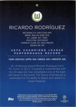 2015-16 Topps UEFA Champions League Showcase - Green #48 Ricardo Rodriguez Back