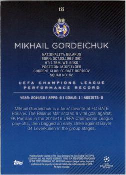 2015-16 Topps UEFA Champions League Showcase - Green #129 Mikhail Gordeychuk Back