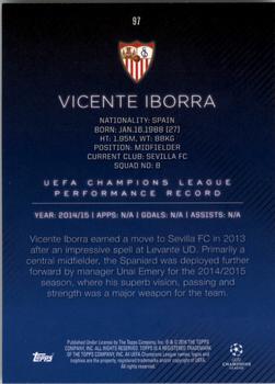 2015-16 Topps UEFA Champions League Showcase - Red #97 Vicente Iborra Back