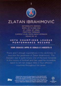2015-16 Topps UEFA Champions League Showcase - Black #2 Zlatan Ibrahimovic Back