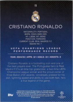 2015-16 Topps UEFA Champions League Showcase - Black #15 Cristiano Ronaldo Back
