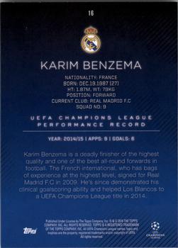 2015-16 Topps UEFA Champions League Showcase - Black #16 Karim Benzema Back