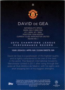 2015-16 Topps UEFA Champions League Showcase - Black #35 David de Gea Back