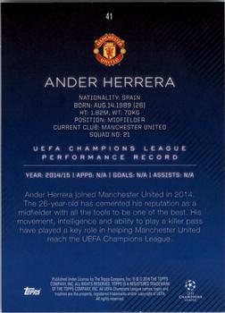 2015-16 Topps UEFA Champions League Showcase - Black #41 Ander Herrera Back