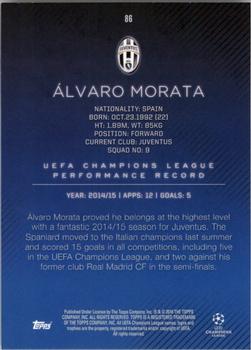 2015-16 Topps UEFA Champions League Showcase - Black #86 Alvaro Morata Back