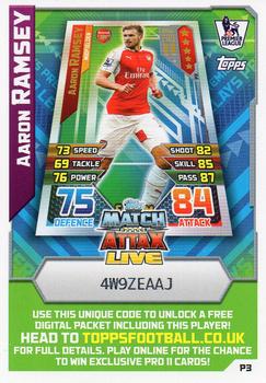 2015-16 Topps Match Attax Premier League Extra - Match Attax Live #P3 Aaron Ramsey Front