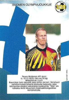 1995 SunSet Finland Veikkausliiga - Olympiajoukkue #3 Teuvo Moilanen Back