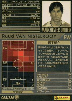2005-06 Panini WCCF European Clubs #64 Ruud Van Nistelrooy Back