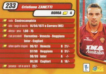 2000 DS Pianeta Calcio Serie A #233 Cristiano Zanetti Back