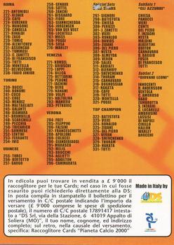 2000 DS Pianeta Calcio Serie A #NNO Checklist Back