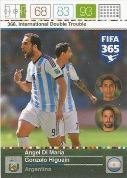 2015 Panini Adrenalyn XL FIFA 365 #366 Ángel Di María / Gonzalo Higuain Front