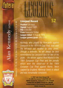 1998 Futera Liverpool #52 Alan Kennedy Back