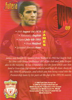 1998 Futera Liverpool #89 David James Back