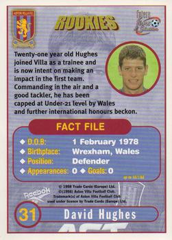1998 Futera Aston Villa Fans Selection - Foil #31 David Hughes Back