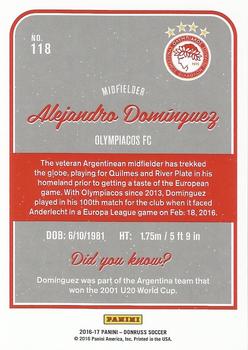 2016-17 Donruss #118 Alejandro Dominguez Back