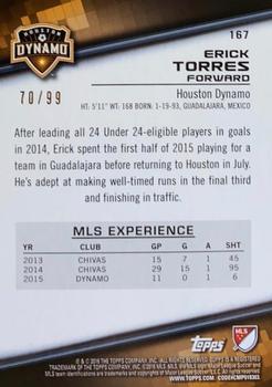 2016 Topps MLS - Blue #167 Erick Torres Back