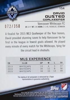 2016 Topps MLS - Base Autographs #154 David Ousted Back