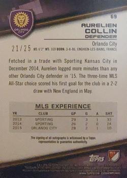 2016 Topps MLS - Base Autographs Orange #69 Aurelien Collin Back