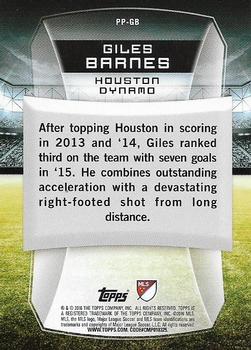 2016 Topps MLS - Presence of the Pitch #PP-GB Giles Barnes Back