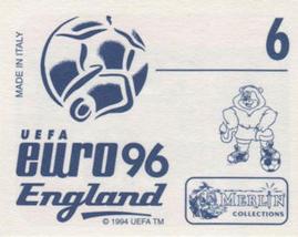 1996 Merlin's Euro 96 Stickers #6 England Team Back
