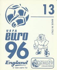 1996 Merlin's Euro 96 Stickers #13 Steve Howey Back