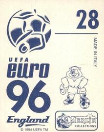 1996 Merlin's Euro 96 Stickers #28 Les Ferdinand Back