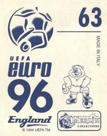 1996 Merlin's Euro 96 Stickers #63 Bryan Roy Back