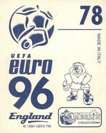 1996 Merlin's Euro 96 Stickers #78 Tom Boyd Back