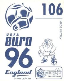 1996 Merlin's Euro 96 Stickers #106 Alkorta Back