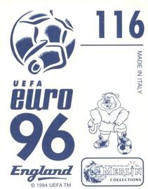 1996 Merlin's Euro 96 Stickers #116 Pizzi Back