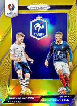 2016 Panini Prizm UEFA Euro - Country Combinations Duals Gold Prizms #3 Olivier Giroud / Anthony Martial Front