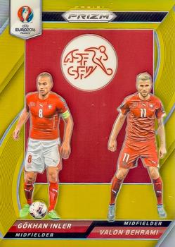 2016 Panini Prizm UEFA Euro - Country Combinations Duals Gold Prizms #38 Valon Behrami / Gokhan Inler Front