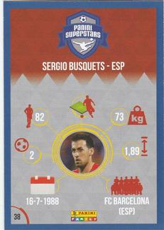 2016 Panini Superstars Slovakian Edition (Blue Border) #38 Sergio Busquets Back