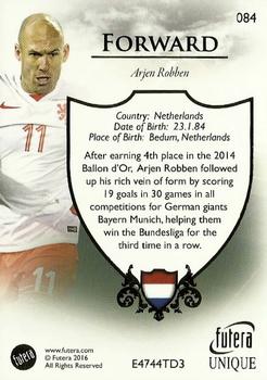 2016 Futera Unique World Football #84 Arjen Robben Back